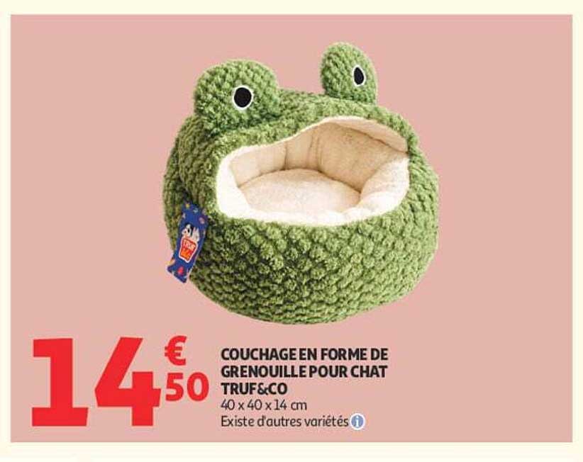 COUCHAGE EN FORME DE GRENOUILLE POUR CHAT TRUF&CO 40 x 40 x 14 cm Existe d'autres variétés