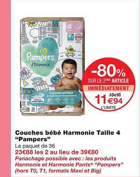 Couches bébé Harmonie Taille 4 “Pampers”