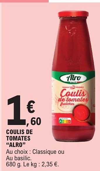 COULIS DE TOMATES "ALRO"