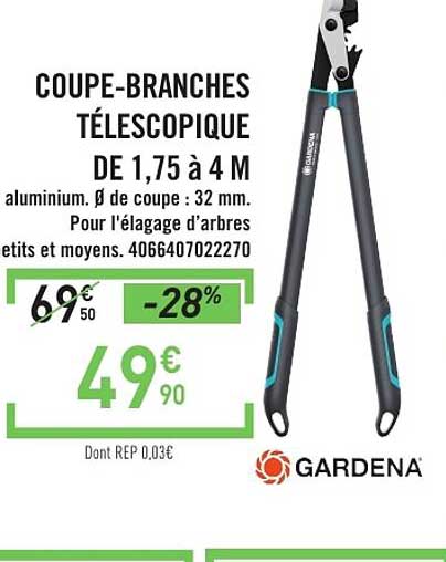 COUPE-BRANCHES TÉLESCOPIQUE DE 1,75 à 4 M