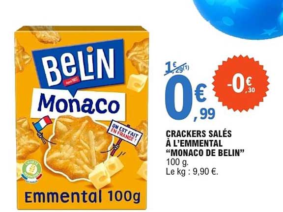 CRACKERS SALÉS À L’EMMENTAL “MONACO DE BELIN”