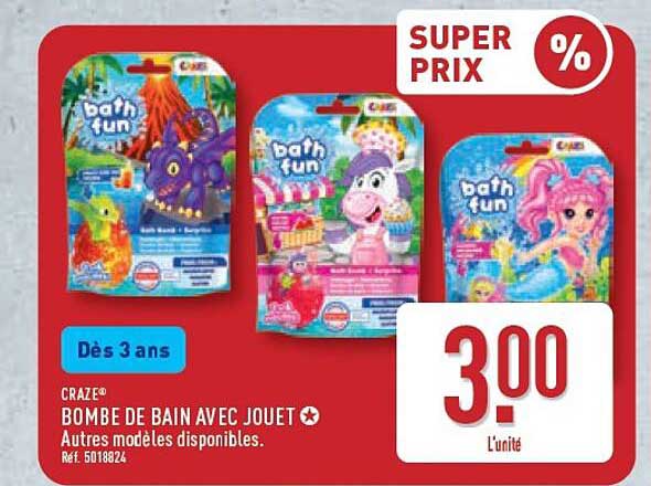 CRAZE® BOMBE DE BAIN AVEC JOUET