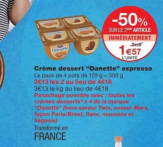 Crème dessert “Danette” expresso