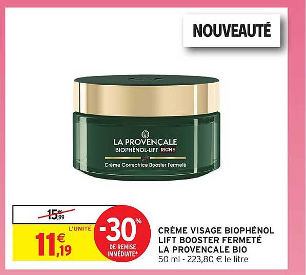 CRÈME VISAGE BIOPHÉNOL LIFT BOOSTER FERMETÉ LA PROVENCALE BIO