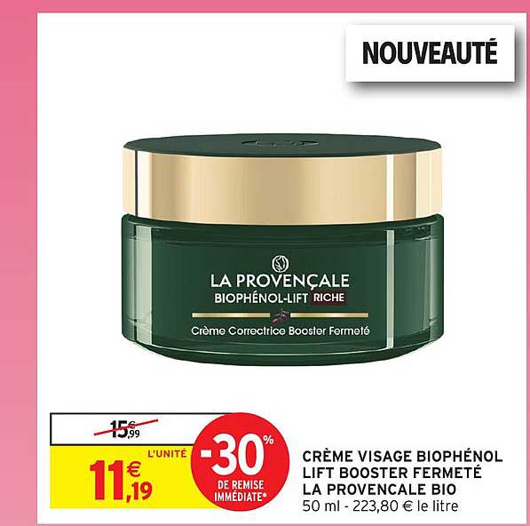 CRÈME VISAGE BIOPHÉNOL LIFT BOOSTER FERMETÉ LA PROVENCALE BIO