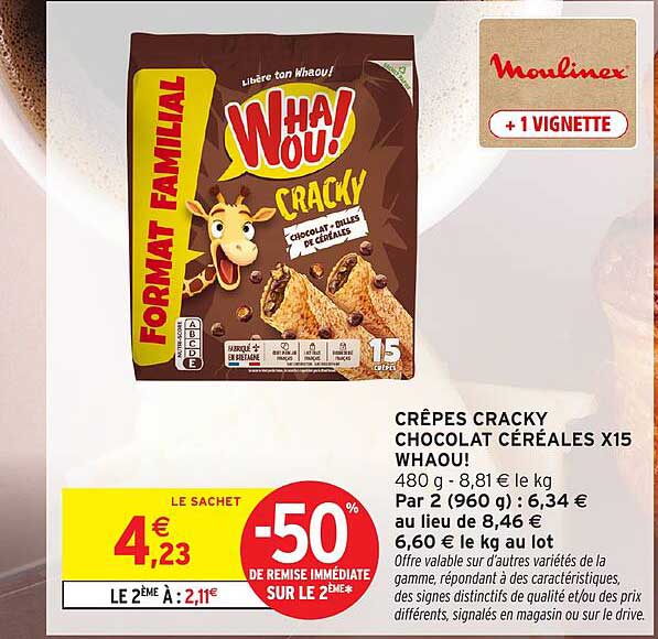 CRÊPES CRACKY CHOCOLAT CÉRÉALES X15 WHAOU!