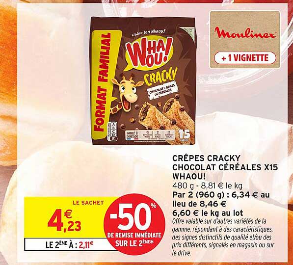 CRÊPES CRACKY CHOCOLAT CÉRÉALES X15 WHAOU!