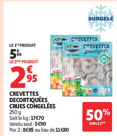 CREVETTES DECORTIQUÉES CRUES CONGELÉES
