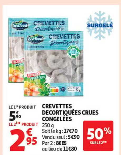 CREVETTES DECORTIQUÉES CRUES CONGELÉES