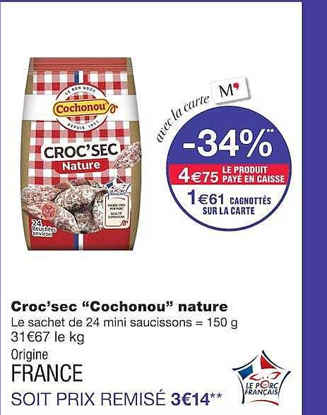 Croc’sec “Cochonou” nature