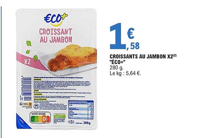 CROISSANTS AU JAMBON X2 “ECO+”