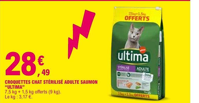 CROQUETTES CHAT STÉRILISÉ ADULTE SAUMON "ULTIMA"