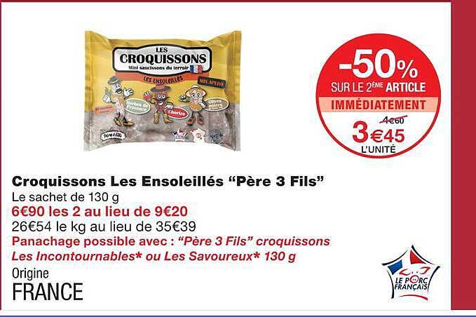 Croquissons Les Ensoleillés “Père 3 Fils”