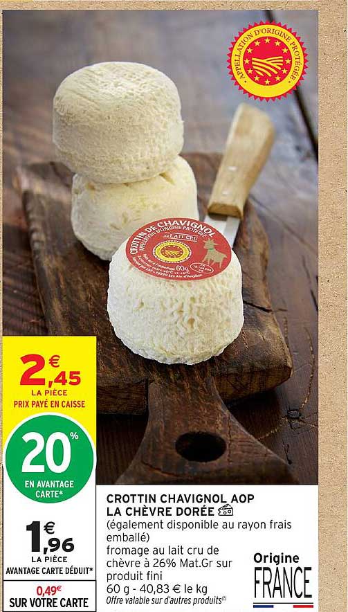 CROTTIN CHAVIGNOL AOP LA CHÈVRE DORÉE