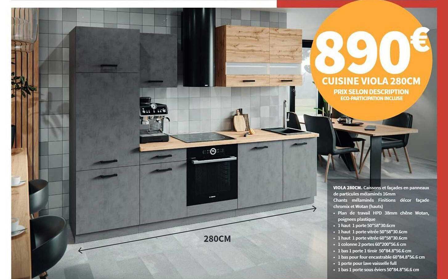 CUISINE VIOLA 280CM