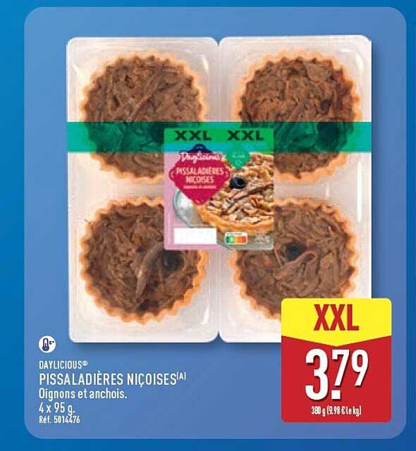 DAYLICIOUS PISSALADIÈRES NIÇOISES¹AI Oignons et anchois. 4 x 95 g. Ref. 5014476