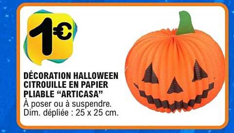 DÉCORATION HALLOWEEN CITROUILLE EN PAPIER PLIABLE “ARTICASA”