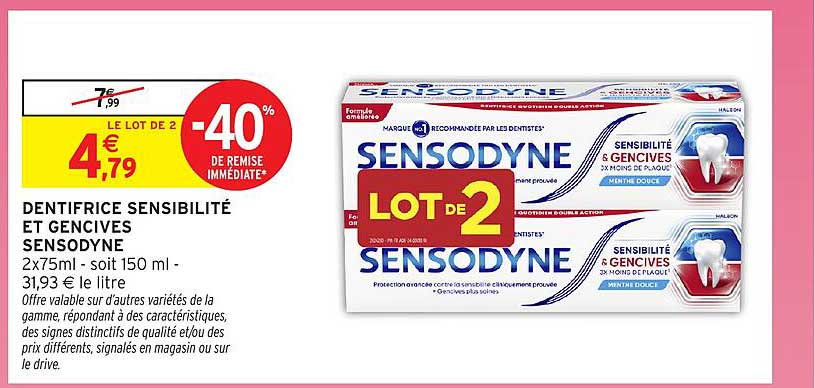 DENTIFRICE SENSIBILITÉ ET GENCIVES SENSODYNE