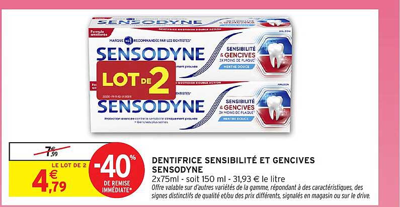 DENTIFRICE SENSIBILITÉ ET GENCIVES SENSODYNE
