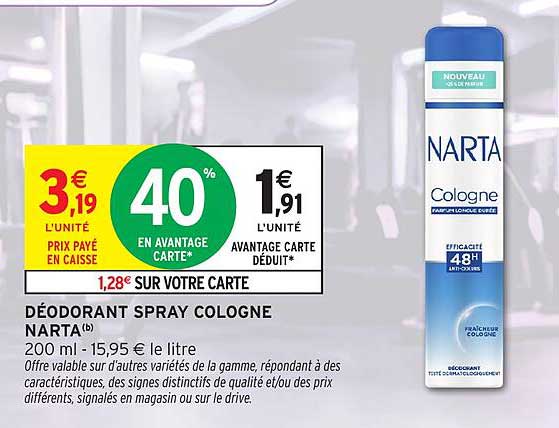 DÉODORANT SPRAY COLOGNE NARTA