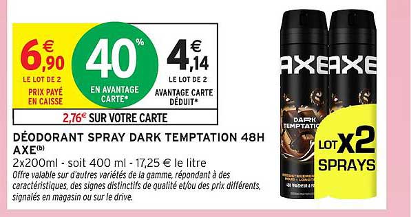 DÉODORANT SPRAY DARK TEMPTATION 48H AXE®