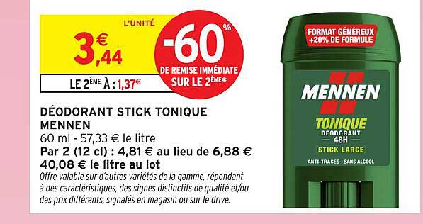 DÉODORANT STICK TONIQUE MENNEN