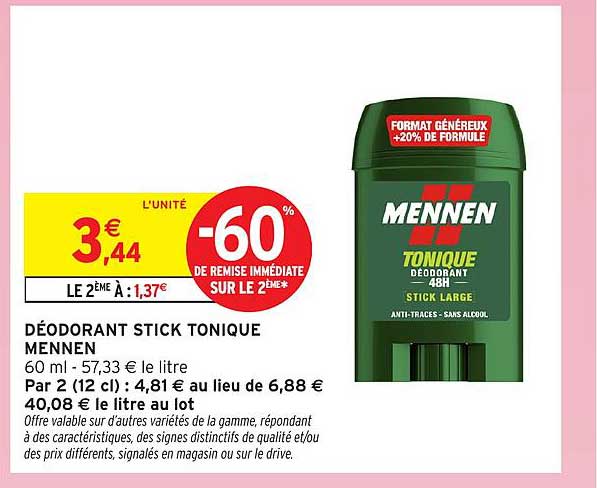 DÉODORANT STICK TONIQUE MENNEN