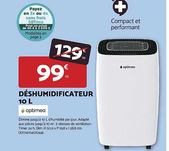 DÉSHUMIDIFICATEUR 10 L