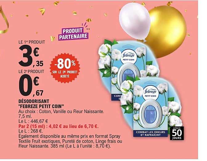DÉSODORISANT "FEBREZE PETIT COIN"