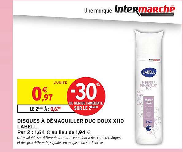 DISQUES À DÉMAQUILLER DUO DOUX X110 LABELLI