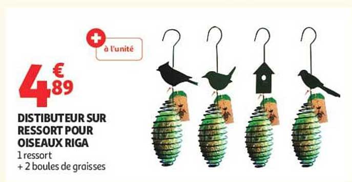 DISTRIBUTEUR SUR RESSORT POUR OISEAUX RIGA