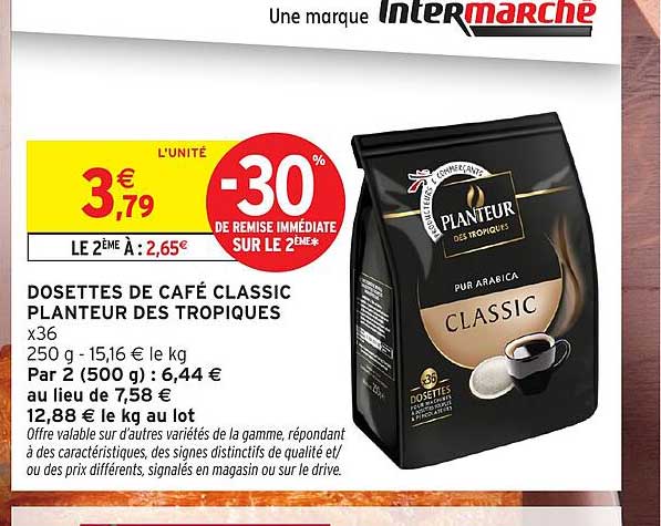 DOSETTES DE CAFÉ CLASSIC PLANTEUR DES TROPIQUES x36