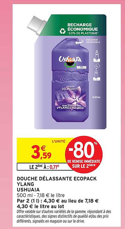 DOUCHE DÉLASSANTE ECOPACK YLANG USHUAIA
