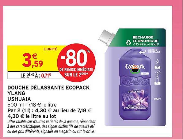 DOUCHE DÉLASSANTE ECOPACK YLANG USHUAIA
