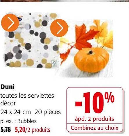 Duni toutes les serviettes décor 24 x 24 cm 20 pièces p. ex. : Bubbles
