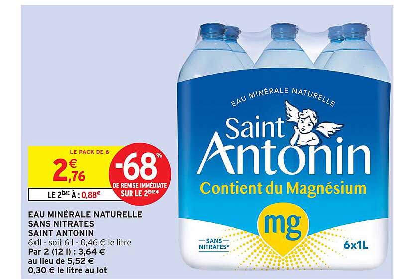 EAU MINÉRALE NATURELLE SANS NITRATES SAINT ANTONIN