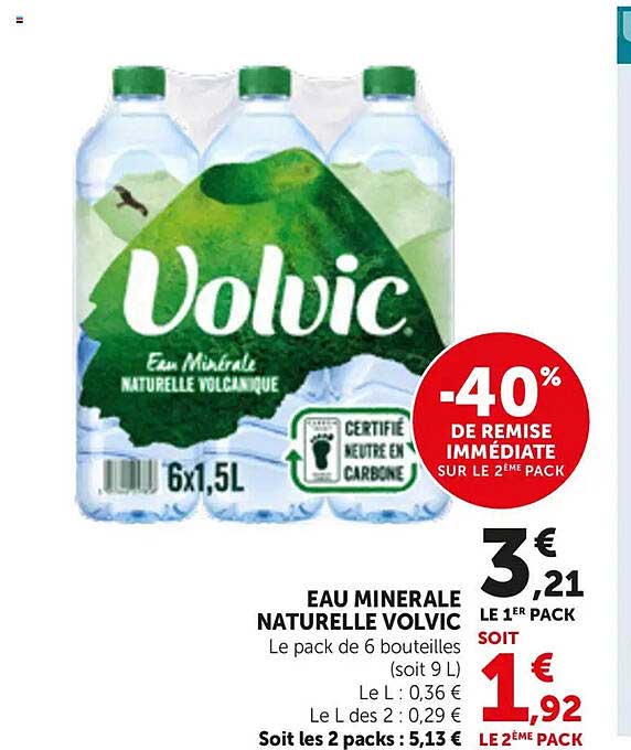 EAU MINERALE NATURELLE VOLVIC