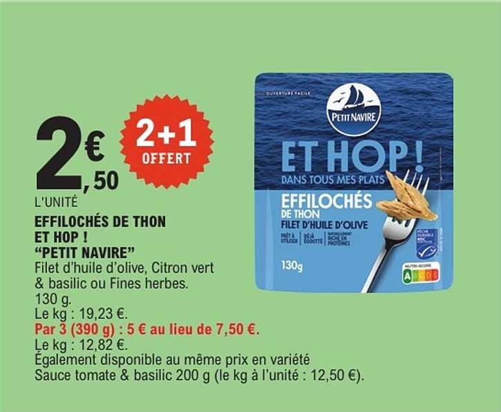 EFFILOCHÉS DE THON ET HOP ! “PETIT NAVIRE”