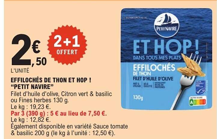 EFFILOCHÉS DE THON ET HOP ! “PETIT NAVIRE”