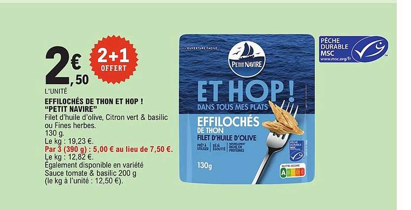 EFFILOCHÉS DE THON ET HOP ! "PETIT NAVIRE"