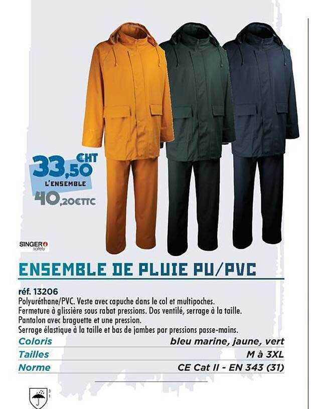 ENSEMBLE DE PLUIE PU/PVC