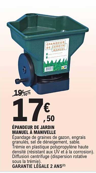 ÉPANDEUR DE JARDIN MANUEL À MANIVELLE