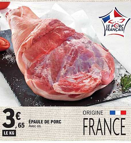 ÉPAULE DE PORC Avec os.