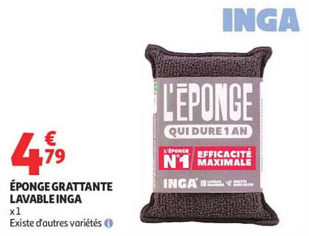 ÉPONGE GRATTANTE LAVABLE INGA