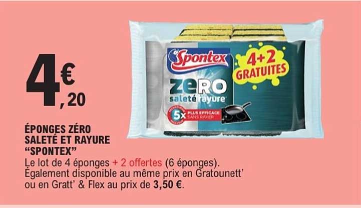 ÉPONGES ZÉRO SALETÉ ET RAYURE “SPONTEX”