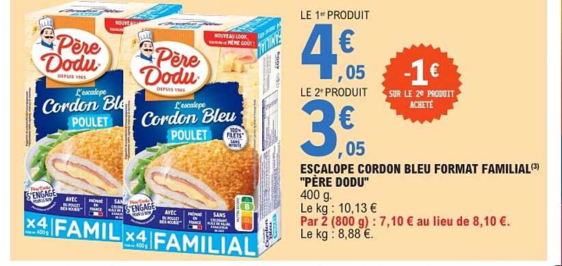 ESCALOPE CORDON BLEU FORMAT FAMILIAL “PÈRE DODU”