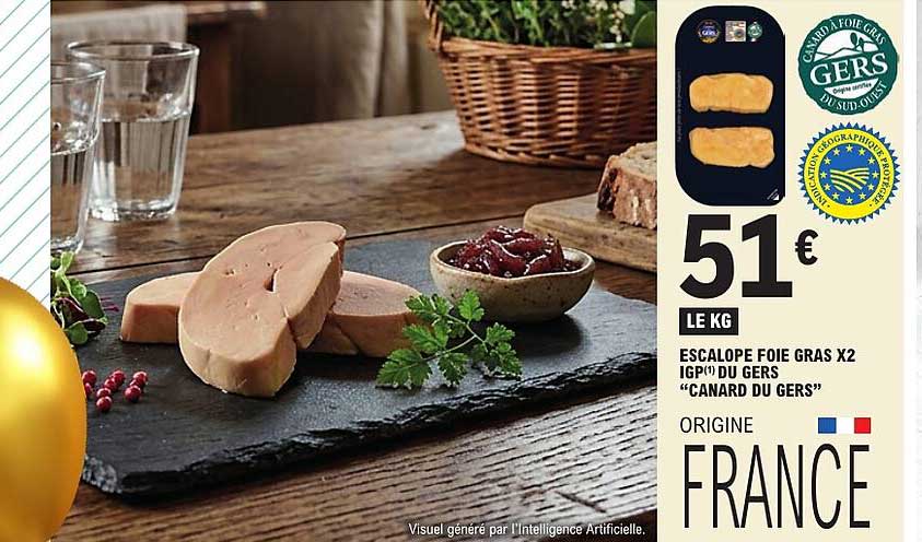 ESCALOPE FOIE GRAS X2 IGP(1) DU GERS “CANARD DU GERS”