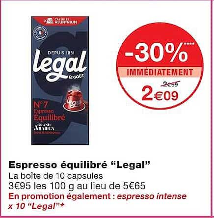 Espresso équilibré “Legal”