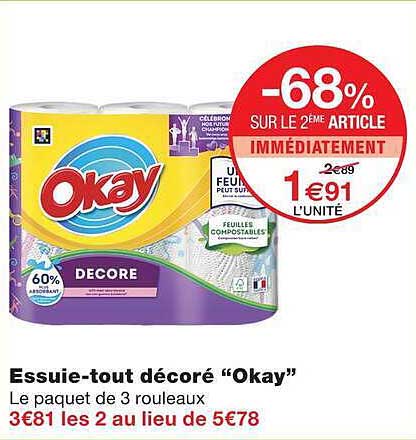 Essuie-tout décoré “Okay”