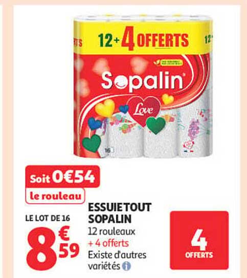 ESSUIE TOUT SOPALIN 12 rouleaux + 4 offerts